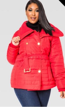 ashley stewart red coat