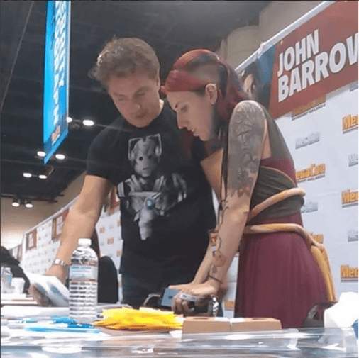 John Barrowman shopping for his Little Petal dress at Megacon. 